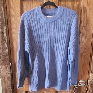 Cozy Blue Ribbed Sweater